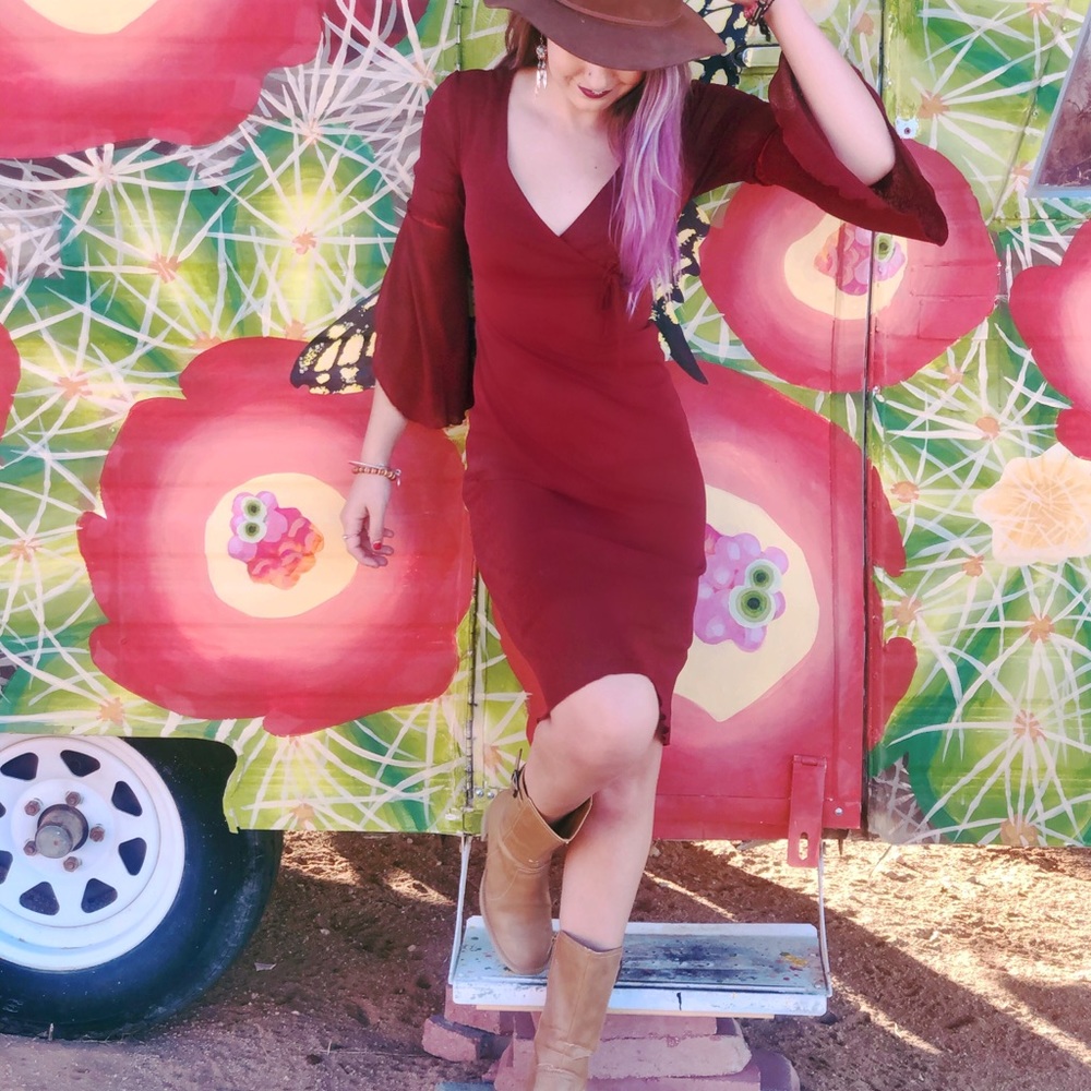 [SOLD] Vintage 1990’s Red Flowy Dress